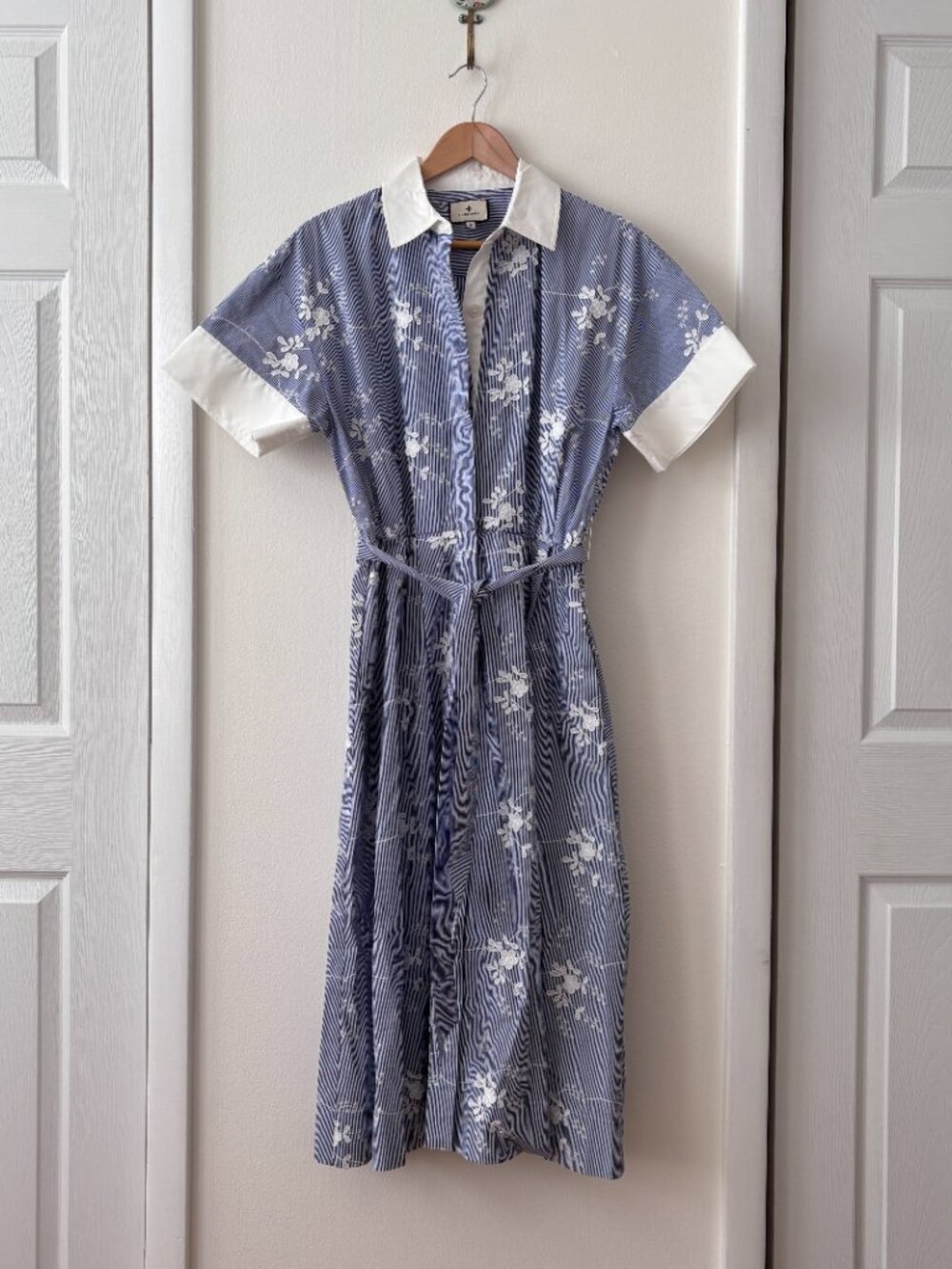 Tuckernuck Kate Embroidered Dress in Blue Striped - Picture 2 of 7